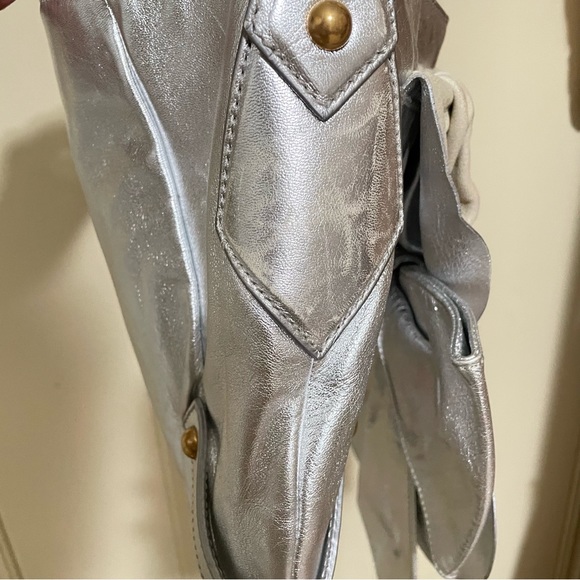 Saint Laurent YSL silver sac bow shoulder bag - Picture 4 of 6